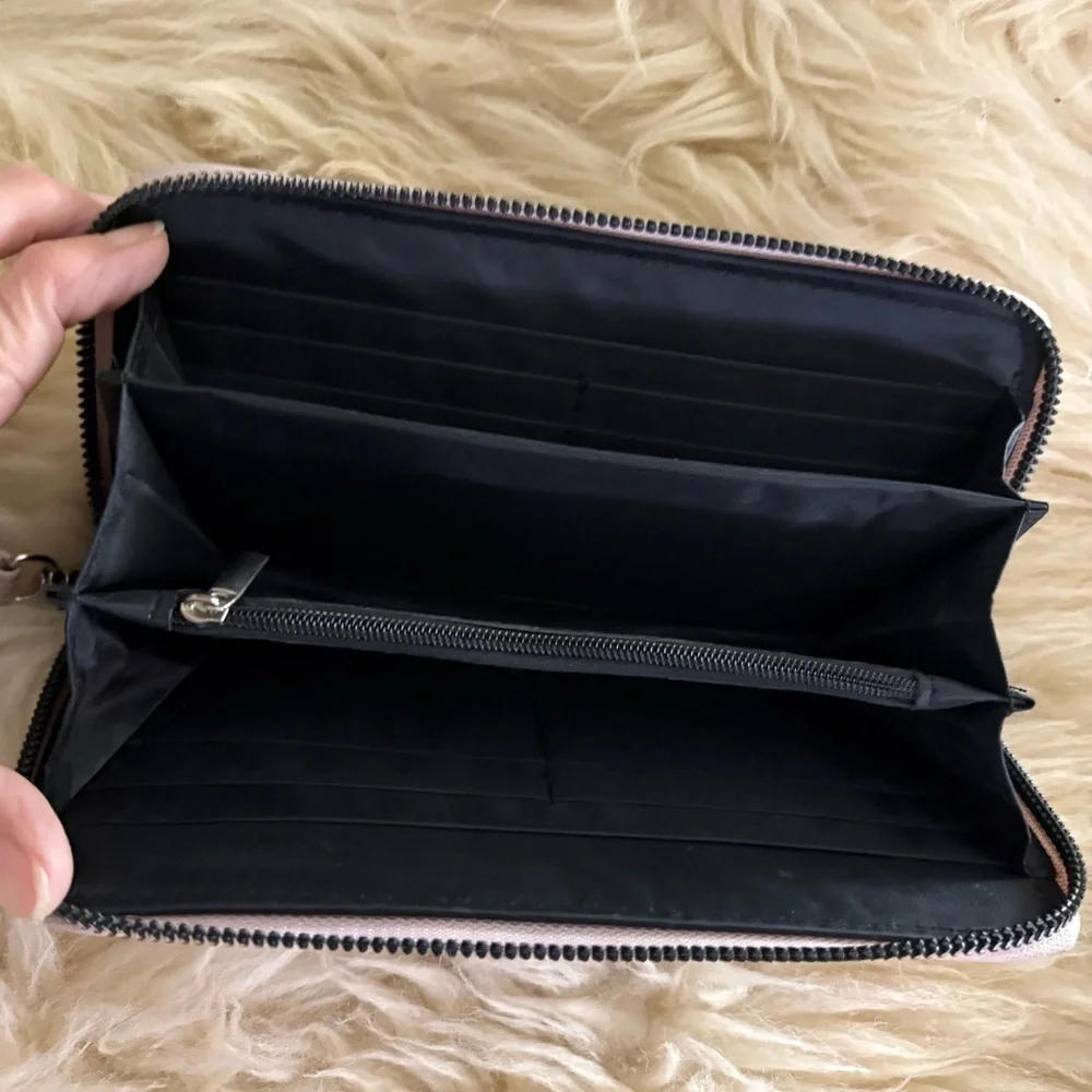 A New Day Pink Floral Zip Around Wallet Clutch